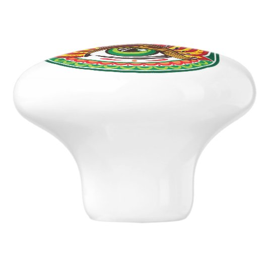 Hamsa Hand Keramikknauf (Seitenansicht)