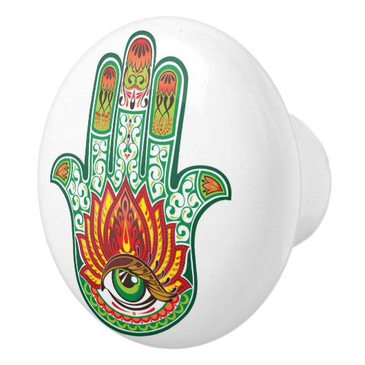 Hamsa Hand Keramikknauf (Rechts)