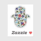 Hamsa Hand Khalili Floral Aufkleber (Blatt)
