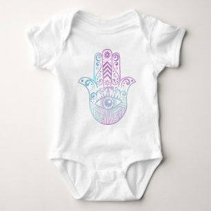 Hamsa Hand Lila und blau Baby Strampler