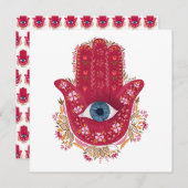 Hamsa Hand_Magenta_Cream Card (Vorne/Hinten)