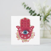 Hamsa Hand_Magenta_Cream Card (Stehend Vorderseite)