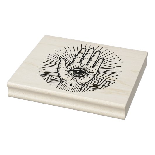 Hamsa Hand mit Augenkunstdarstellung Gummistempel (Stempel)