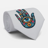 Hamsa Hand mit Augenkunstdarstellung Krawatte (Gerollt)