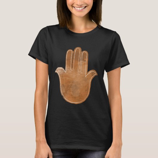 Hamsa Hand of Fatima print Faded brown sketch evil T-Shirt (Vorderseite)