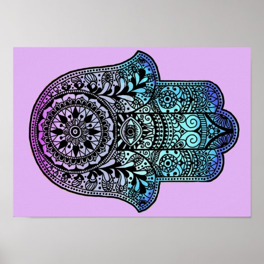 Hamsa Hand Ombre Print Poster (Vorne)