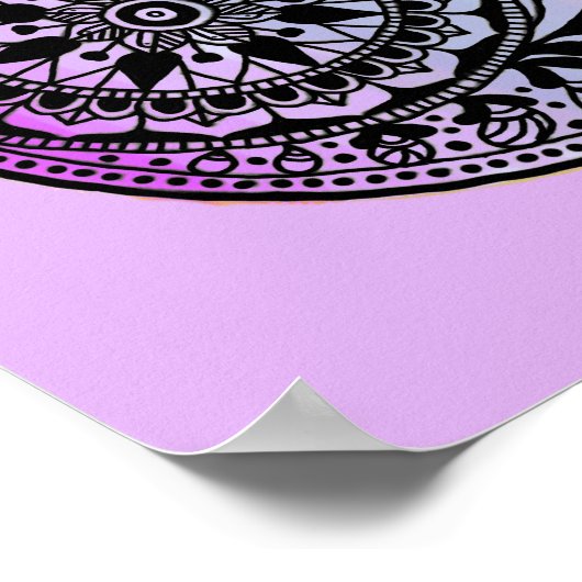 Hamsa Hand Ombre Print Poster (Ecke)