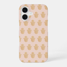 Hamsa Hand Peach und Gold iPhone Case
