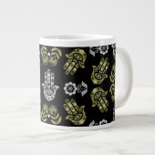 Hamsa Hand Protection Art Jumbo-Tasse (Vorderseite Rechts)