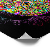 Hamsa Hand Psychedelic Art Poster (Ecke)