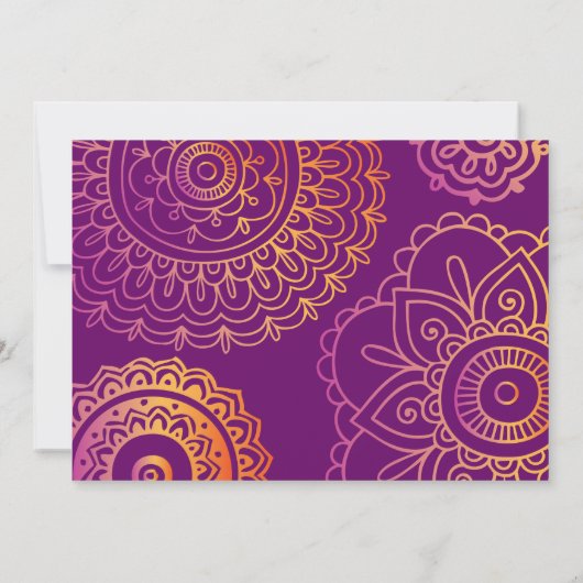 HAMSA HAND Red Orange Bat Mitzvah Einladung (Rückseite)