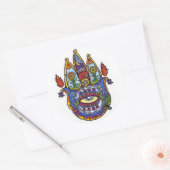 Hamsa Hand. Runder Aufkleber (Umschlag)