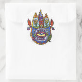 Hamsa Hand. Runder Aufkleber (Tasche)