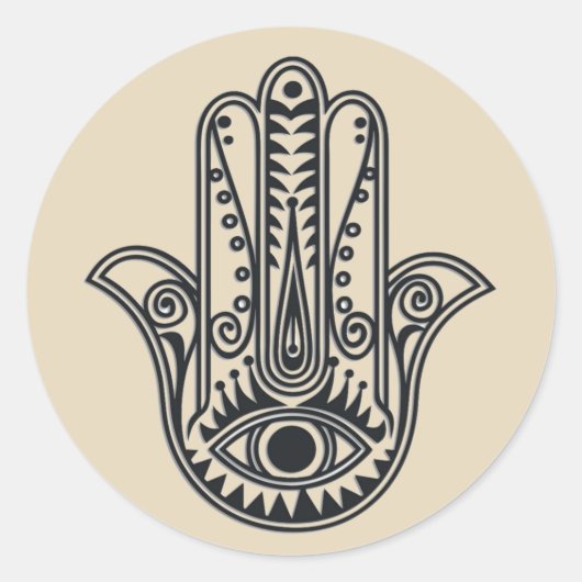 Hamsa Hand Runder Aufkleber (Vorderseite)