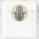 Hamsa Hand Runder Aufkleber (Tasche)