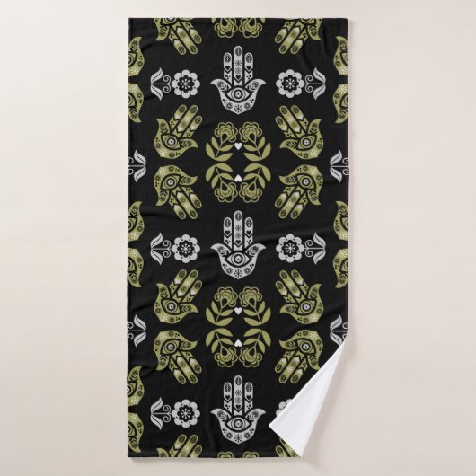 Hamsa-Hand-Schutz-Kunst Badehandtuch (Badehandtuch)