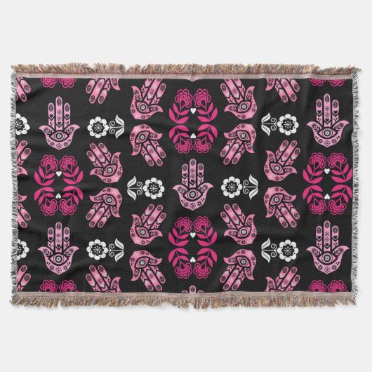 Hamsa-Hand-Schutz-Kunst Decke (Vorderseite)