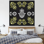 Hamsa-Hand-Schutz-Kunst Leinwanddruck (Insitu (Schlafzimmer))