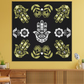 Hamsa-Hand-Schutz-Kunst Leinwanddruck (Insitu (Wohnzimmer))