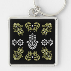 Hamsa-Hand-Schutz-Kunst Schlüsselanhänger