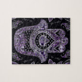 Hamsa Hand - Silber und Amethyst Puzzle (Horizontal)
