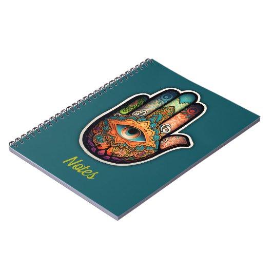 Hamsa Hand Spiral Notebook Notizblock (Linke Seite)