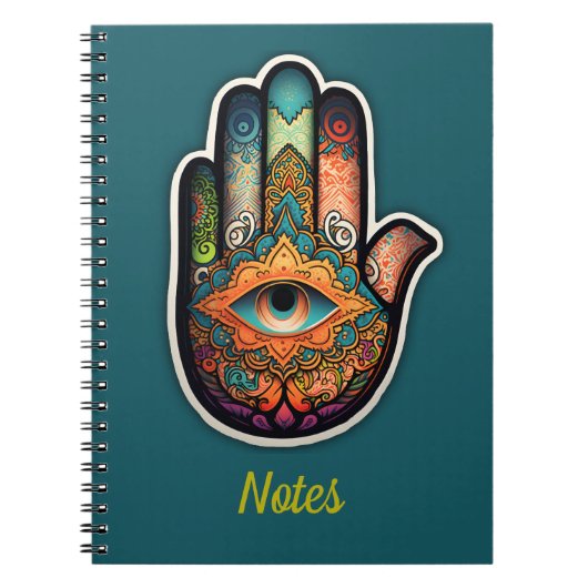 Hamsa Hand Spiral Notebook Notizblock (Vorderseite)