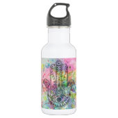 HAMSA Hand Symbol Farbige Wasserfarbe Edelstahlflasche (Vorderseite)