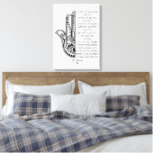 Hamsa Hand und Shema Gebet Hebräisch gepackte Lein Leinwanddruck (Insitu (Schlafzimmer))
