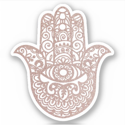 Hamsa Hand Viel Glück Aufkleber (Vorderseite)