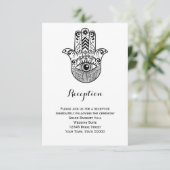 Hamsa Hand Wedding Reception Info Card Einladung (Stehend Vorderseite)