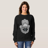 Hamsa Hand Yogi Hand Hams Amulet Good Luck Charm O Sweatshirt (Vorne ganz)