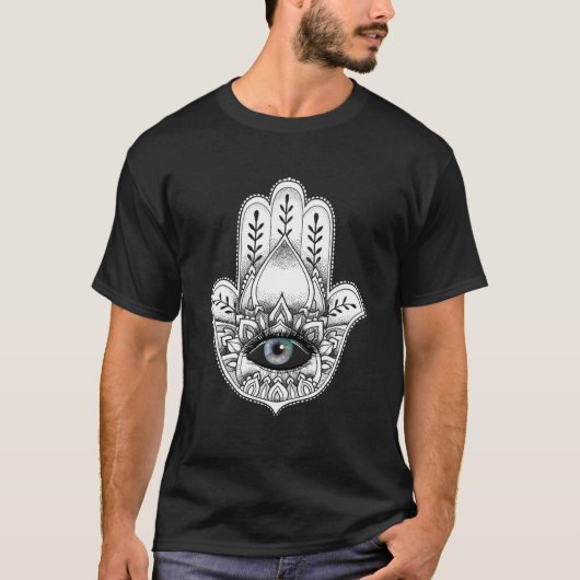 Hamsa Hand Yogi Hand Hams Amulet Viel Glück Charm T-Shirt (Vorderseite)