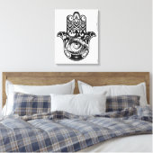 Hamsa Hand Zendoodle 6 Leinwanddruck (Insitu (Schlafzimmer))