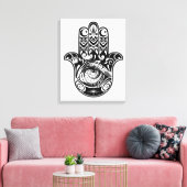 Hamsa Hand Zendoodle 6 Leinwanddruck (Insitu (Wohnzimmer))