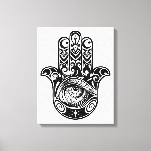 Hamsa Hand Zendoodle 6 Leinwanddruck (Vorderseite)