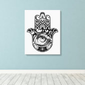 Hamsa Hand Zendoodle 6 Leinwanddruck (Insitu (Holzboden))