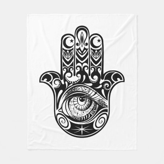 Hamsa Hand Zendoodle Fleecedecke (Vorderseite)