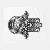 Hamsa Hand Zendoodle Fleecedecke (Vorderseite (Horizontal))