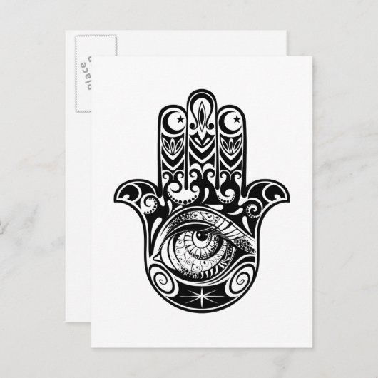 Hamsa Hand Zendoodle Postkarte (Vorne/Hinten)