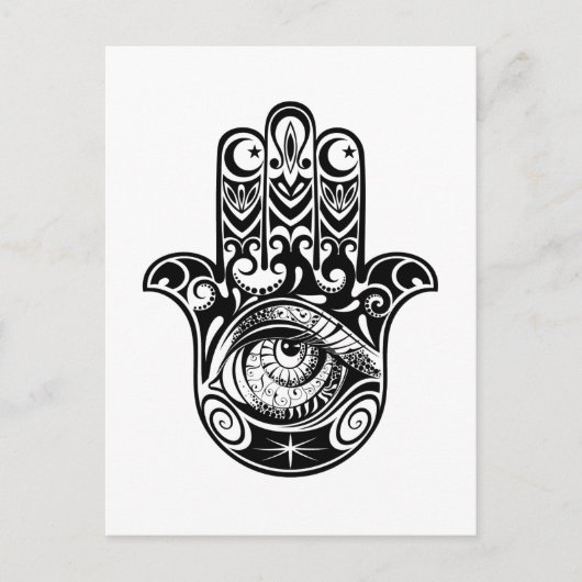 Hamsa Hand Zendoodle Postkarte (Vorderseite)