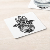 Hamsa Hand Zendoodle Rechteckiger Pappuntersetzer (angewinkelt)