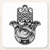 Hamsa Hand Zendoodle Rechteckiger Pappuntersetzer (Vorderseite)