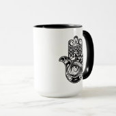 Hamsa Hand Zendoodle Tasse (VorderseiteRechts)