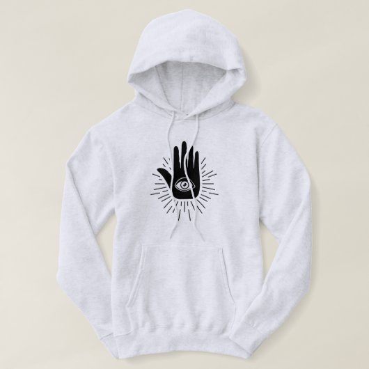 Hamsa Handdrittes Augen-Soul-Erleuchtung Pineal Hoodie (Design vorne)