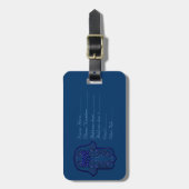Hamsa Handfeat: Herz (blau) Gepäckanhänger (Vorderseite vertikal)