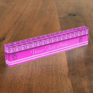 Hamsa Handmeisterstück: Herz (Rosa) (Monogramm) Namensplakette