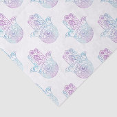 Hamsa Handmuster lila und blau Seidenpapier (Ausschnitt)