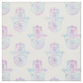 Hamsa Handmuster lila und blau Stoff (Muster)