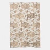 Hamsa Handmuster Pastell Gold Geschirrtuch (Vertikal)